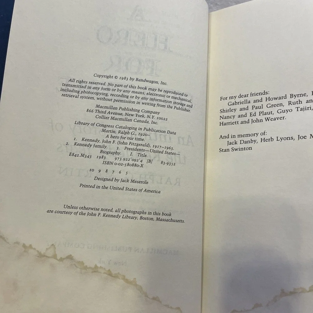 RALPH‎ G. MARTIN A HERO FOR OUR TIME 1983 HARDCOVER